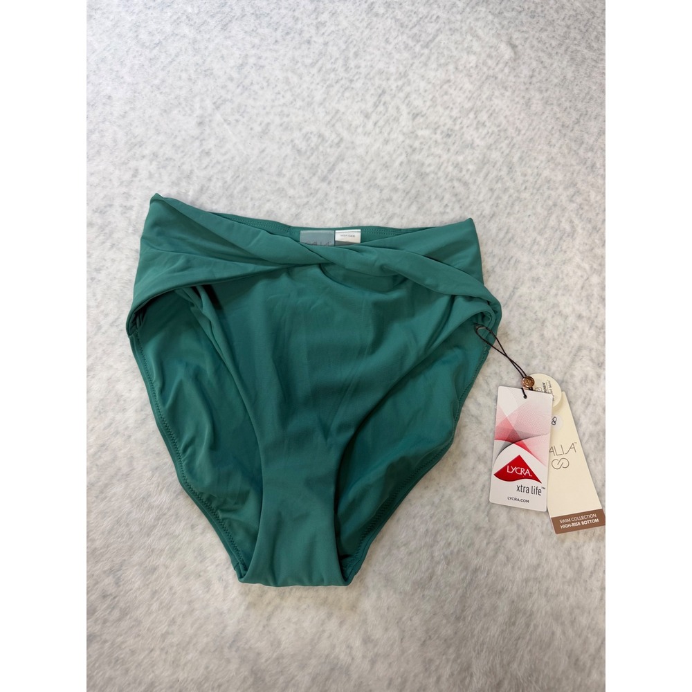 Calia Womens Jungle Green High‎ Rise Twist Front Bikini Bottoms XS WSA15406 NEW